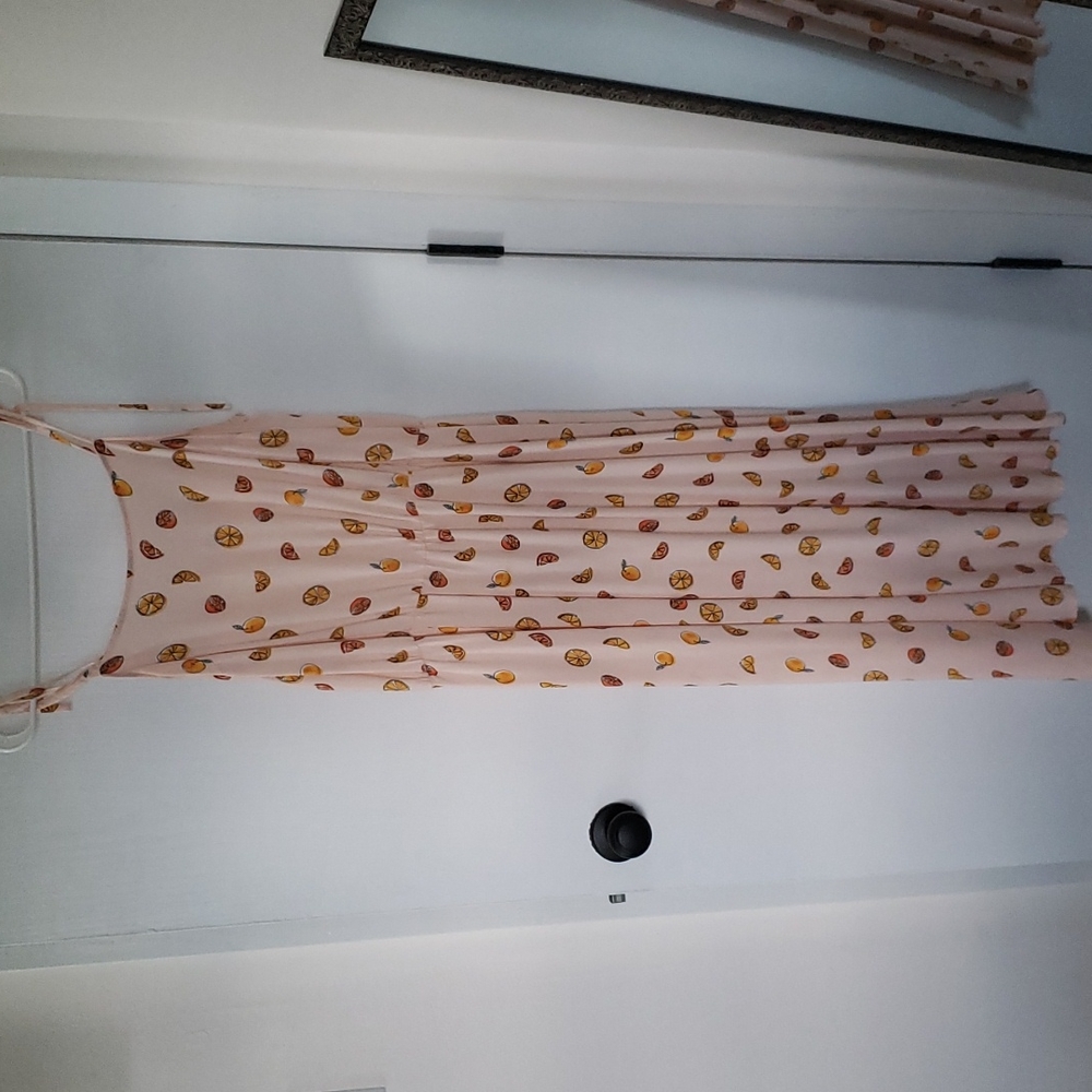 A New Day Pink Citrus Print Dress L